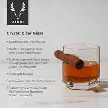 Load image into Gallery viewer, Viski- Raye Crystal Whiskey Glass w/ Built-in Cigar Holder