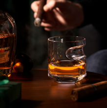 Load image into Gallery viewer, Viski- Raye Crystal Whiskey Glass w/ Built-in Cigar Holder