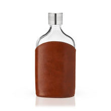 Load image into Gallery viewer, Viski- Admiral Vintage-Style Parker Leather-Wrapped Glass Flask