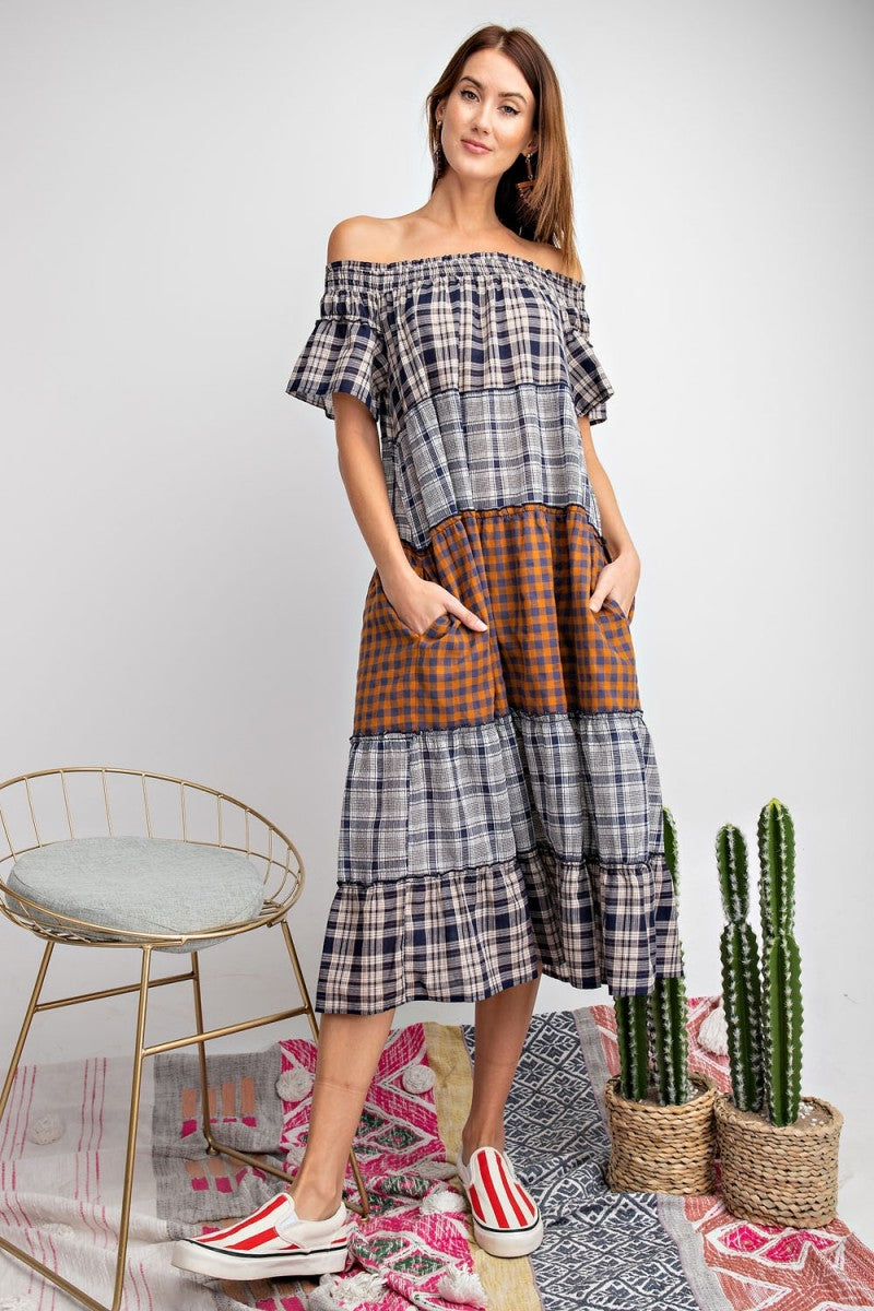Plaid Midi Dress The Canoe House