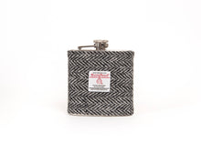 Load image into Gallery viewer, 6oz Harris Tweed Hip Flask -Black Herringbone  - HT35
