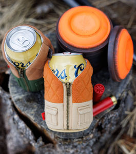 The Bird Dog - 12 oz Can Cooler - Honey Brown & Taco Tan