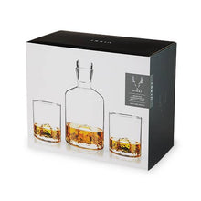 Load image into Gallery viewer, Mountain Themed Crystal Decanter &amp; Tumblers Set - Set of 3
