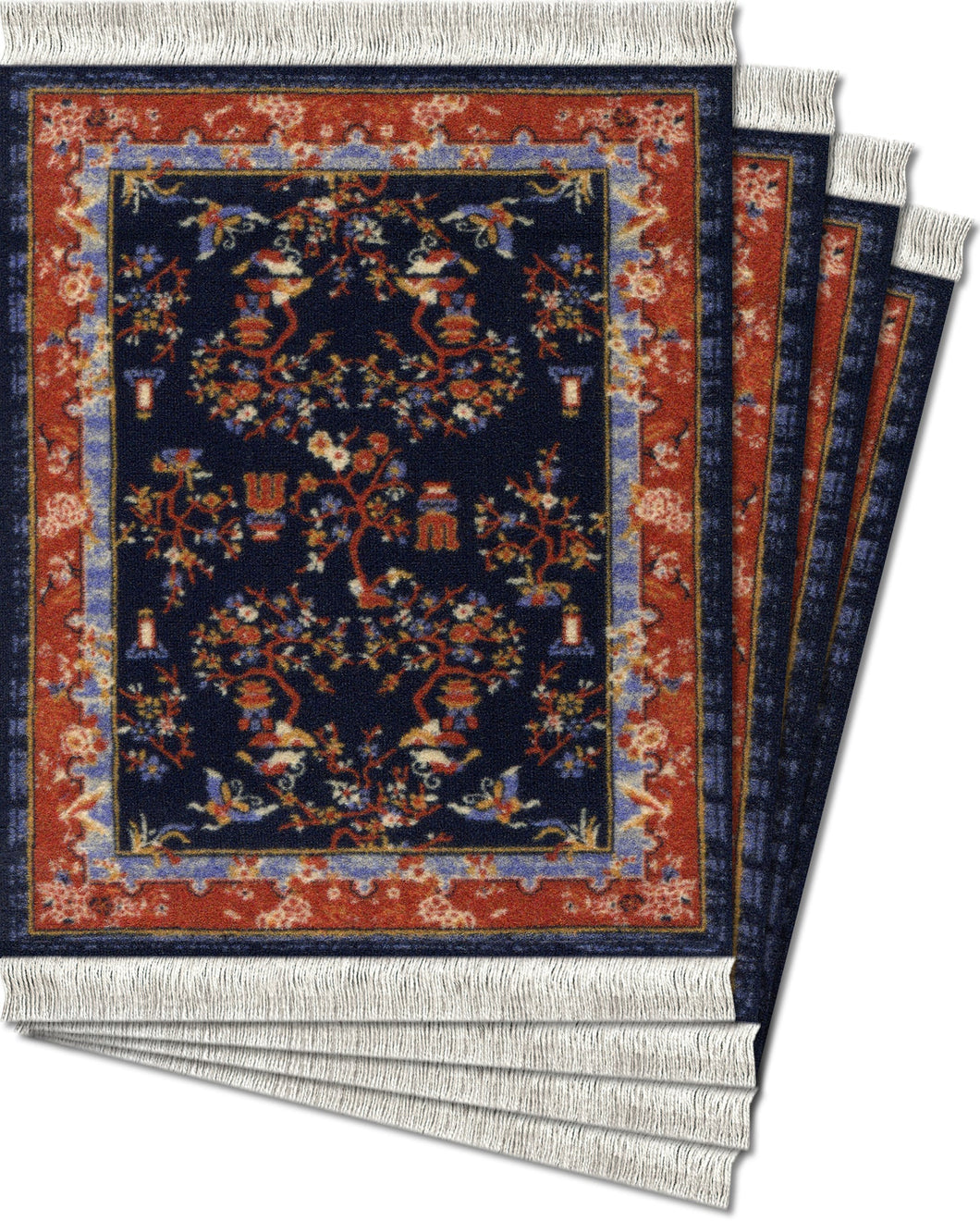 4 pc CoasterRug Set Emperor's Garden