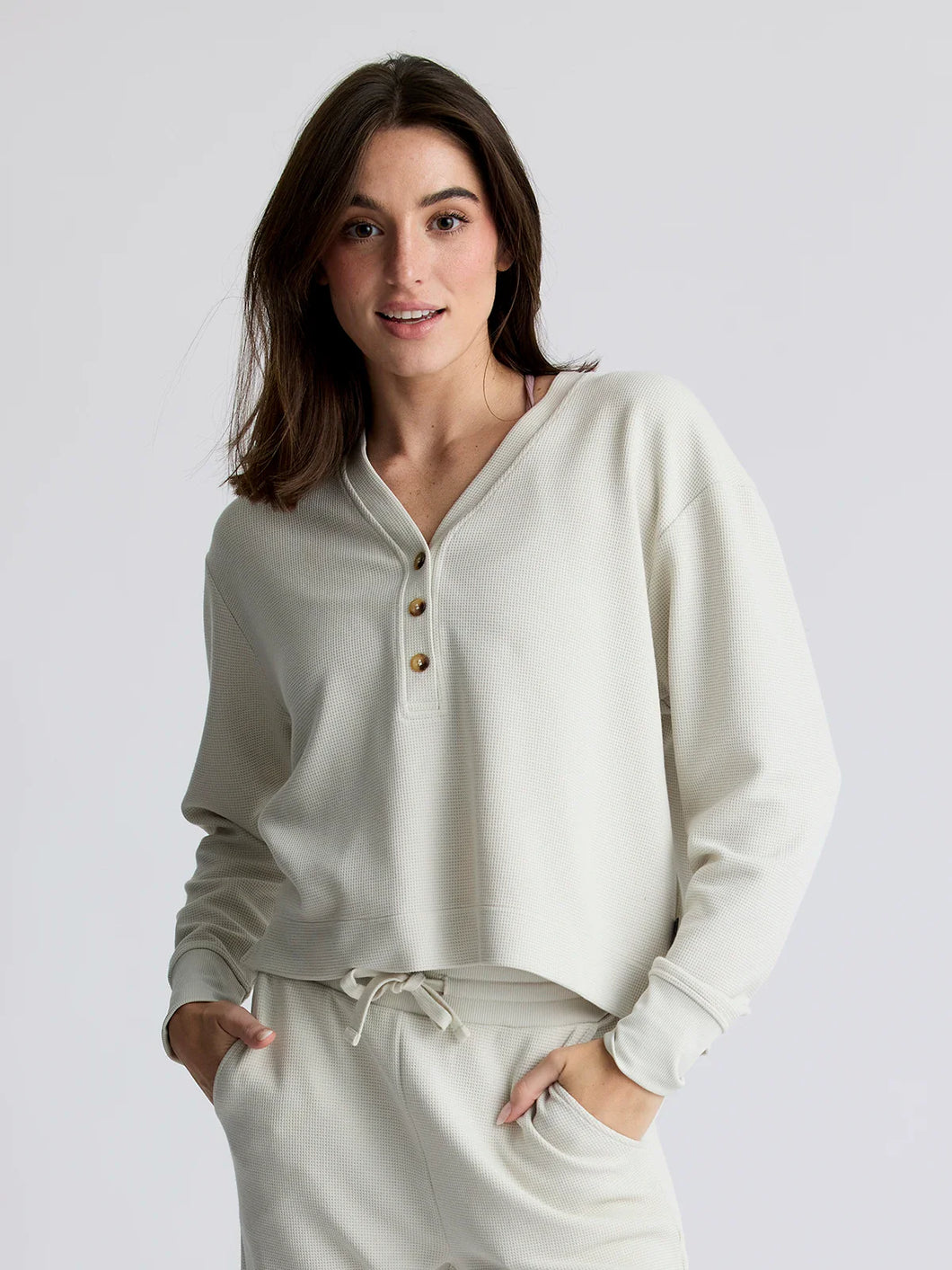 Free Fly- W L/S Waffle Henley