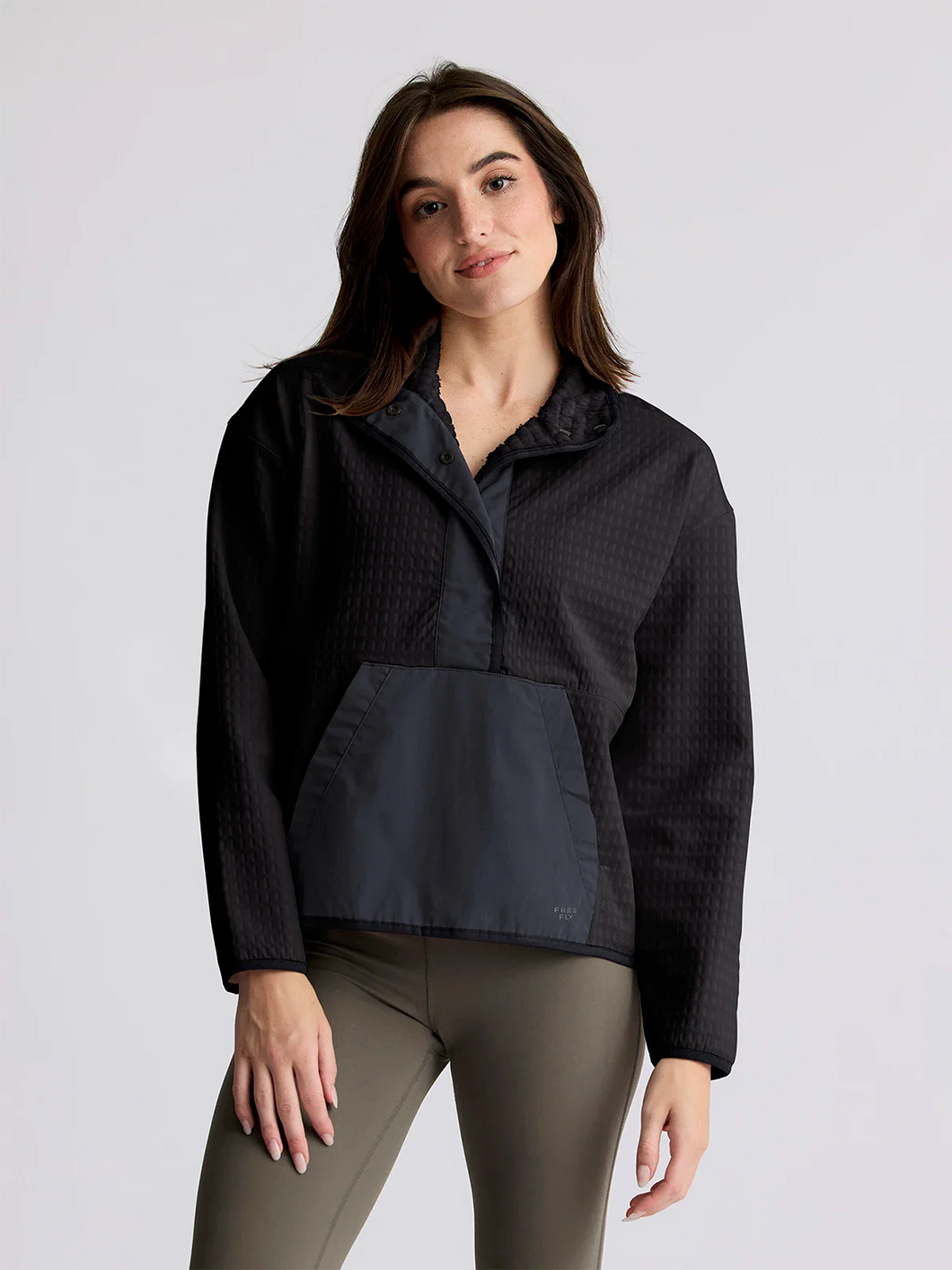 Free Fly- W Gridback Fleece Snap Pullover