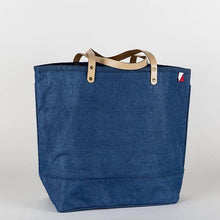 Load image into Gallery viewer, Navy Jute Tote Bag
