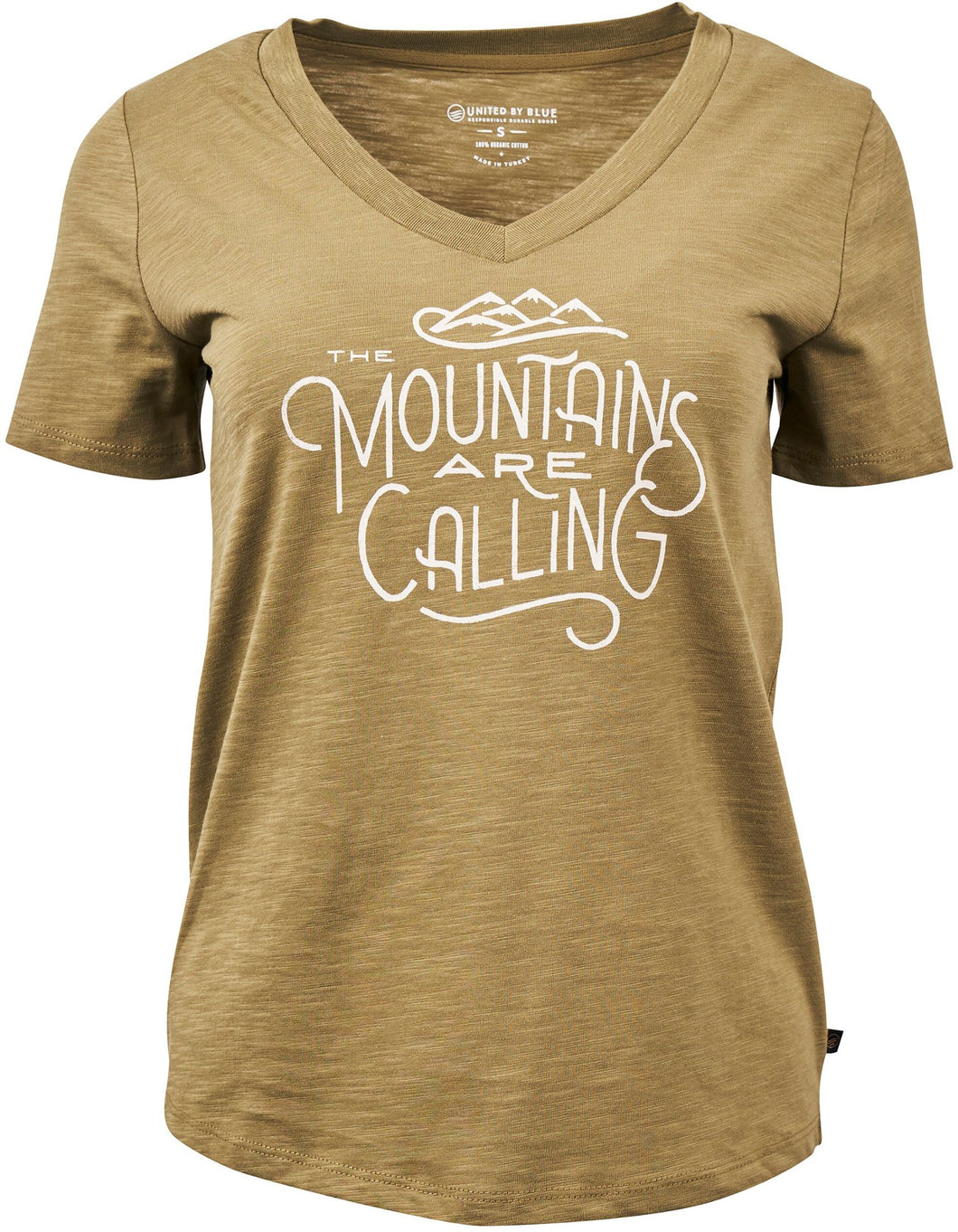 UBB- W S/S Mountains Are Calling V-Neck