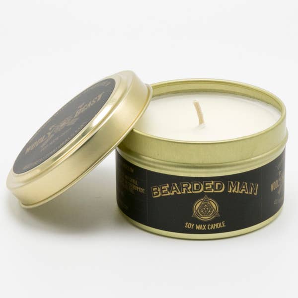 Bearded Man Soy Candle